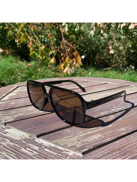 Other - Vintage 90s y2k style unique retro square rounded shaped brown lenses sunglasses